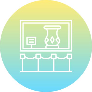 Vazo Satırı Simgesi, Basit Görüntü Beyaz Arkaplanda İzole Edildi