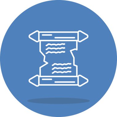 Papyrus kaydırma simgesi, basit çizgi çizimi