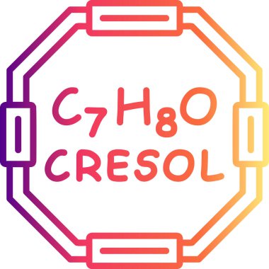 Cresol molekülünün kimyasal yapısı, basit web simgesi