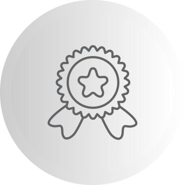 Rozet simgesi, vektör illüstrasyonu basit tasarım