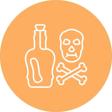 Çapraz kemikli korsan şişe ve kafatası. Profesyonel Düz simge