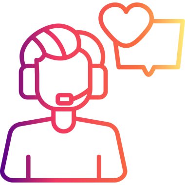 Müşteri destek hattı simgesi, vektör illüstrasyonu