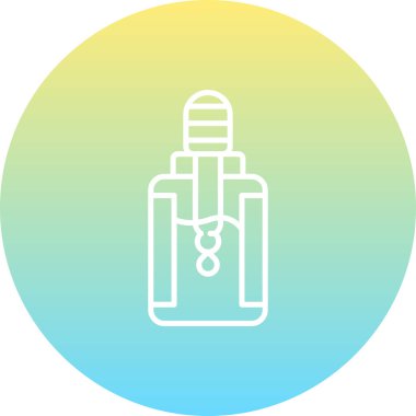 Cam damlası şişesinin minimalist çizgi sanat simgesi. Pipetten bir damla düşüyor, Sakal Yağı.