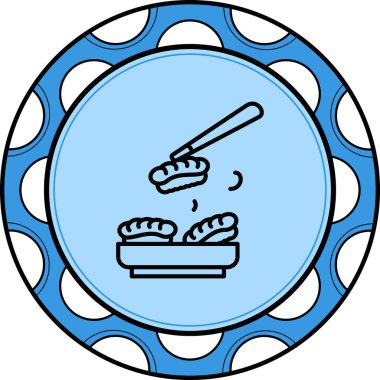 Gıda ikonu vektör illüstrasyonu, Sushi