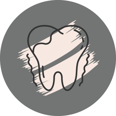 Diş pianlarını gösteren minimalist grafik simgesi, diş hekimliği uygulaması veya diş sağlığı kliniği web sayfaları için uygundur.