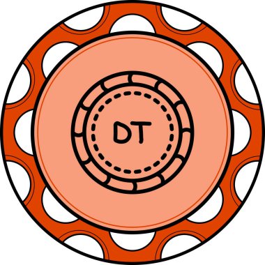 Tunus para birimi simgesi, basit düz resimleme