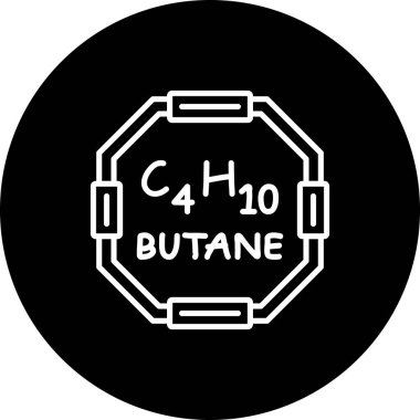 Butane molekülünün kimyasal yapısı, basit ağ simgesi