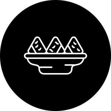Samosa web simgesi, vektör illüstrasyonu