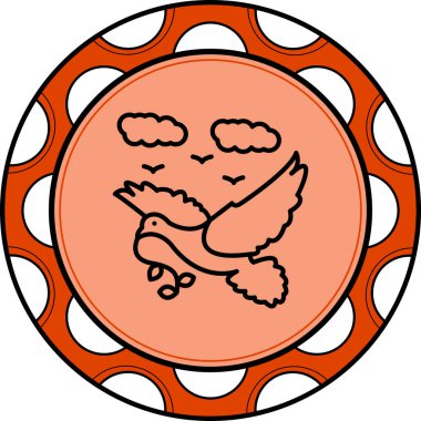 Dal ikonlu güvercin kuşu, barış sembolü.