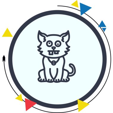 Çirkin Kedi Dengeli Yenilikçi Ürün Grafik Elementi