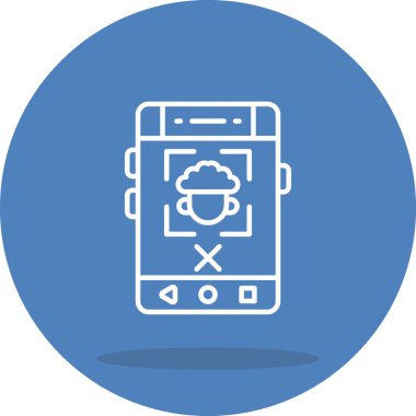 Yüz Tanıma Ağı simgesi, vektör illüstrasyonu