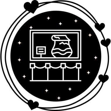 Vazo Satırı Simgesi, Basit Görüntü Beyaz Arkaplanda İzole Edildi