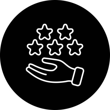 Müşteri ikonu, 5 yıldızlı el.