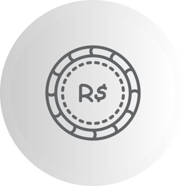 Brazilian Real coin icon, currency symbol