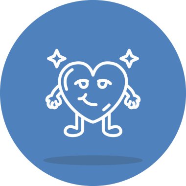 Dalgalı Gülen Kalp Modern Dengeli Damgalama Vektörü Sembolü