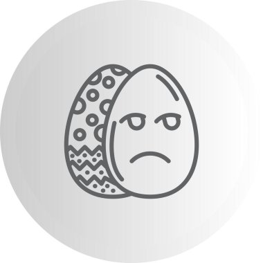 Paskalya Yumurta Çizgisi Simgesi, Düz Emoji, Basit Resimler Beyaz Arkaplanda İzole Edildi