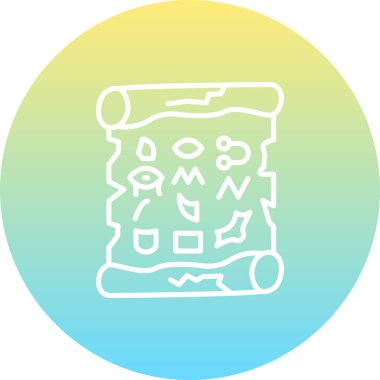 Geçmiş Papirüs Kaydırma simgesi, basit çizgi illüstrasyonu