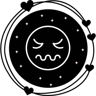 Çizgi film karalama simgesi web işareti, beyaz arkaplanda izole edilmiş emoji simgesi