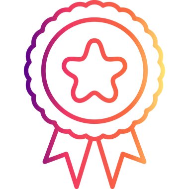 Sertifika Rozet Satırı Simgesi, Beyaz Arkaplanda Basit Görüntü 