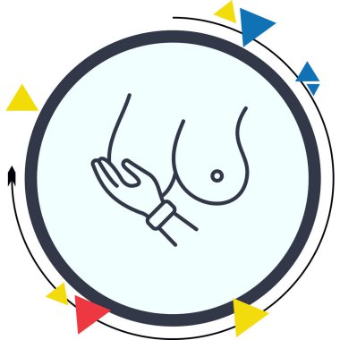 Göğüs simgesi basit düz illüstrasyon