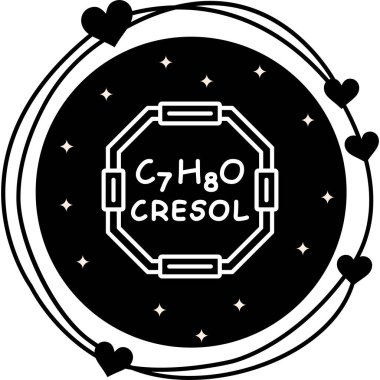 Cresol molekülünün kimyasal yapısı, basit web simgesi
