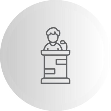 Ders Podyumu Premium Çağdaş Düz Vektör Özelliği