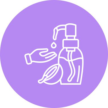 Hindistan cevizi yağı şişesi ikonu. Nemlendirici cilt kozmetiği