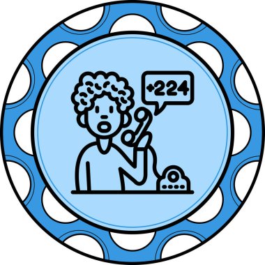 Gine ülke telefon kodu, erkek ikonu arıyor.