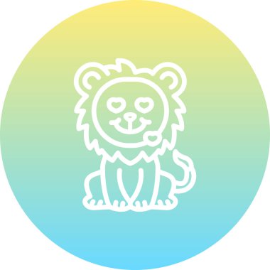 Aslan Hattı Simgesi Beyaz Arkaplanda İzole Edildi