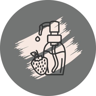 Çilek tohumu yağı şişesi ikonu. Yaşlanma önleyici nemlendirici kozmetik