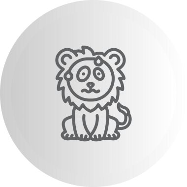 Aslan Hattı Simgesi Beyaz Arkaplanda İzole Edildi