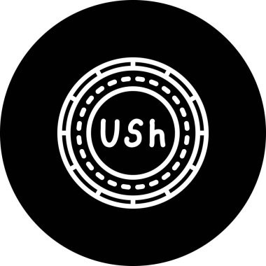 Uganda Madeni Para Asgari Düz Vektör İllüstrasyonu