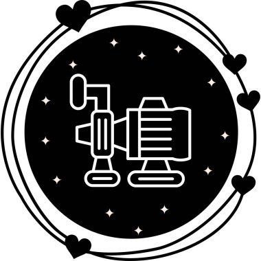 Water Motor Premium Minimal Düz Vektör İllüstrasyonu