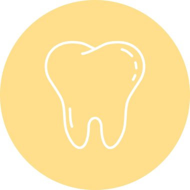 Temiz diş ve kökleri olan tek sağlıklı insan dişi. Uygulama için basit bir simge.