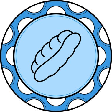 Hot Dog Dengeli Özel Düz Vektör Düzeni