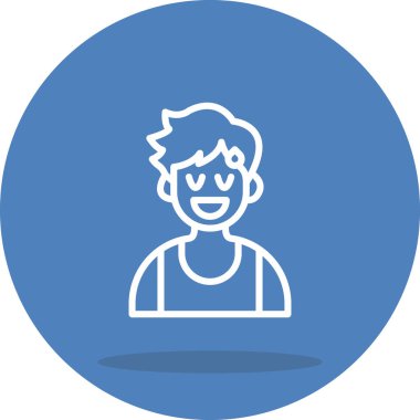 erkek avatar simgesi, vektör illüstrasyonu basit tasarım