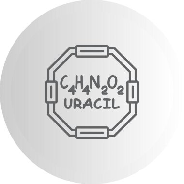 Uracil molekülünün kimyasal yapısı, basit web simgesi