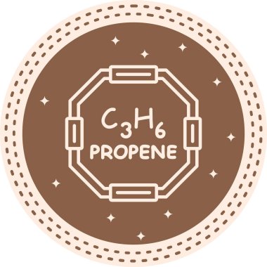 Propene molekülünün kimyasal yapısı, basit web simgesi