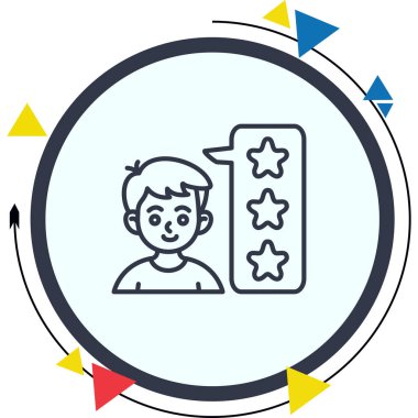 Kullanıcı Yorumu Web simgesi vektör illüstrasyonu
