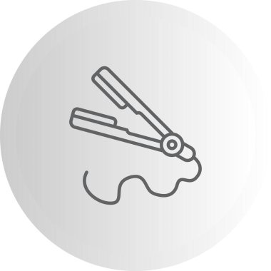 Saç düzleştirici Simgesi, Basit İllüstrasyon