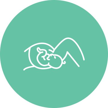 Minimalist çizgiler, tıbbi, anne sağlığı veya eğitim uygulamaları için uygun bir vajinal doğum sürecini resmediyor.