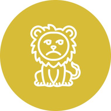 Eğlendirilmemiş Aslan Temizlenmiş Dijital Grafik Düzeni