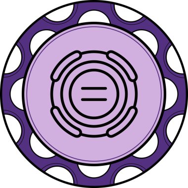 İki yatay dikdörtgen çubuk dairesel çerçeve içinde dikey olarak istiflenmiştir, eşitliği ve matematiksel dengeyi sembolize eder.