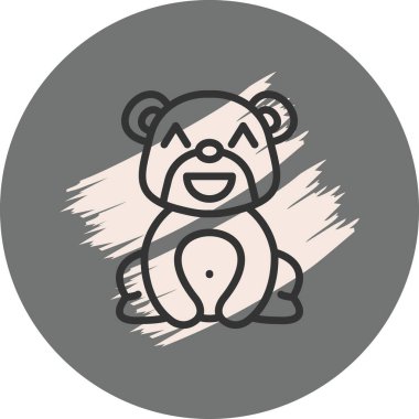 Mutlu gülen ayı. Uygulamalar için yaratıcı simge