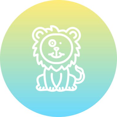 Zany Lion Yaratıcı Modern Düz Vektör Tasarımı