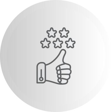 Beş Yıldızlı Kalın Derecelendirme Eşsiz Web Grafik Çizimi