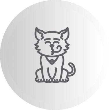 Kedi Partisi Yenilikçi Düz Ürün Tasarım Sembolü