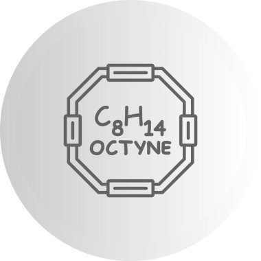 Octyne molekülünün kimyasal yapısı, basit web simgesi
