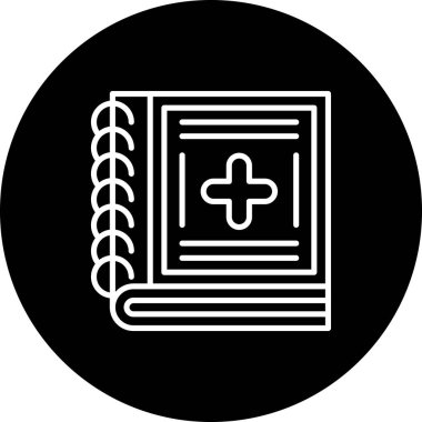 Tıbbi Kitap Zarif Asgari Dijital Grafik Sembolü