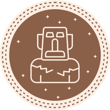 Moai Satır Simgesi Basit Görüntü Beyaz Arkaplanda İzole Edildi